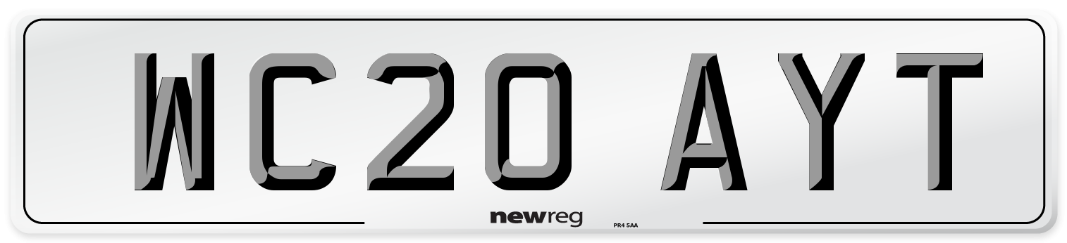 WC20 AYT Number Plate from New Reg